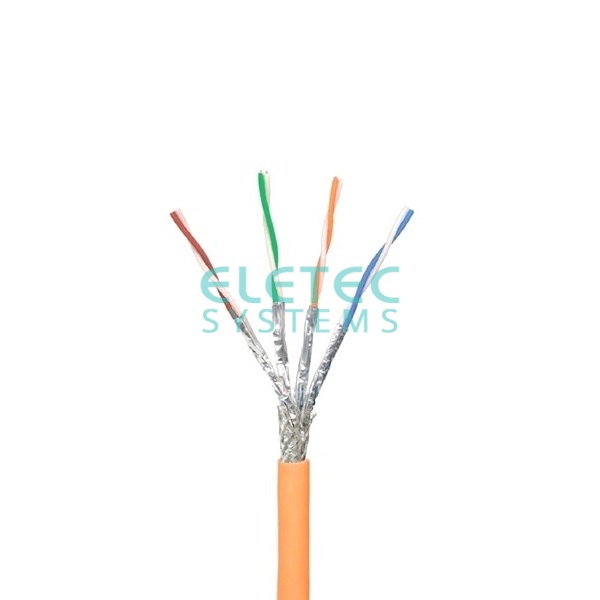 Кабель SFTP 6A Eletec 4x2xAWG23 LSZH, 305 м, медь (оранжевый), 06-753