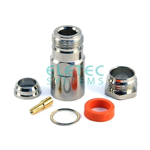 Гнездо N прижимной на кабель 8D-FB (аналог N-212/8D), индивидуальная упаковка, N035