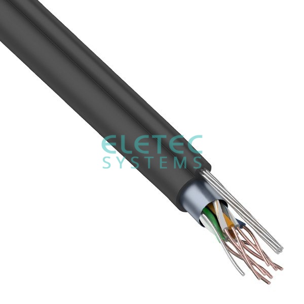 Кабель FTP 5E Eletec 4x2xAWG24 наружный с тросом (многопроволочный 7х0,4), 305 м, медь, 06-527