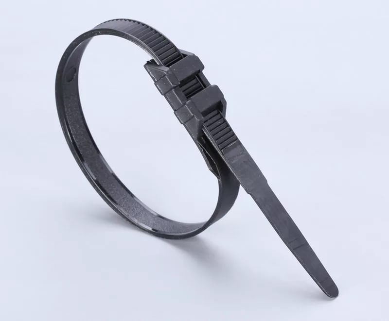 Хомут нейлоновый с двойным замком 180х6,5 черный (100 шт), 