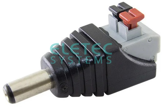 Разъем питания штекер 2.1 х 5.5  с быстрозажимной клеммной колодкой, BC01-N