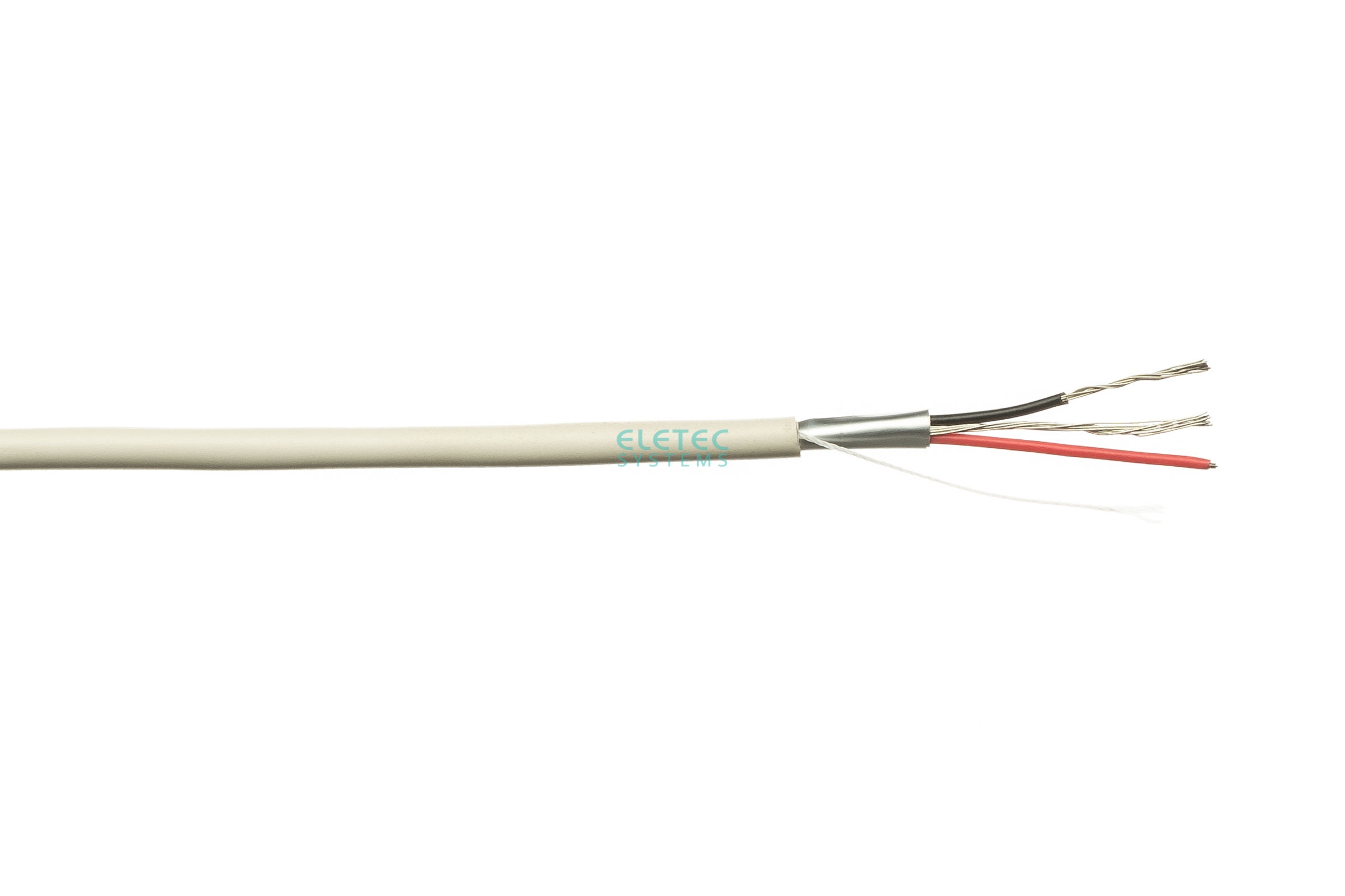 ES-02S-022 кабель 2х0,22 мм2, белый, экран, 100 м, 01-020