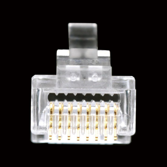 Коннектор RJ-45 8P-8C CAT5e (со сквозным отверстием), для одножильного и многожильного кабеля ELETEC, 3MR