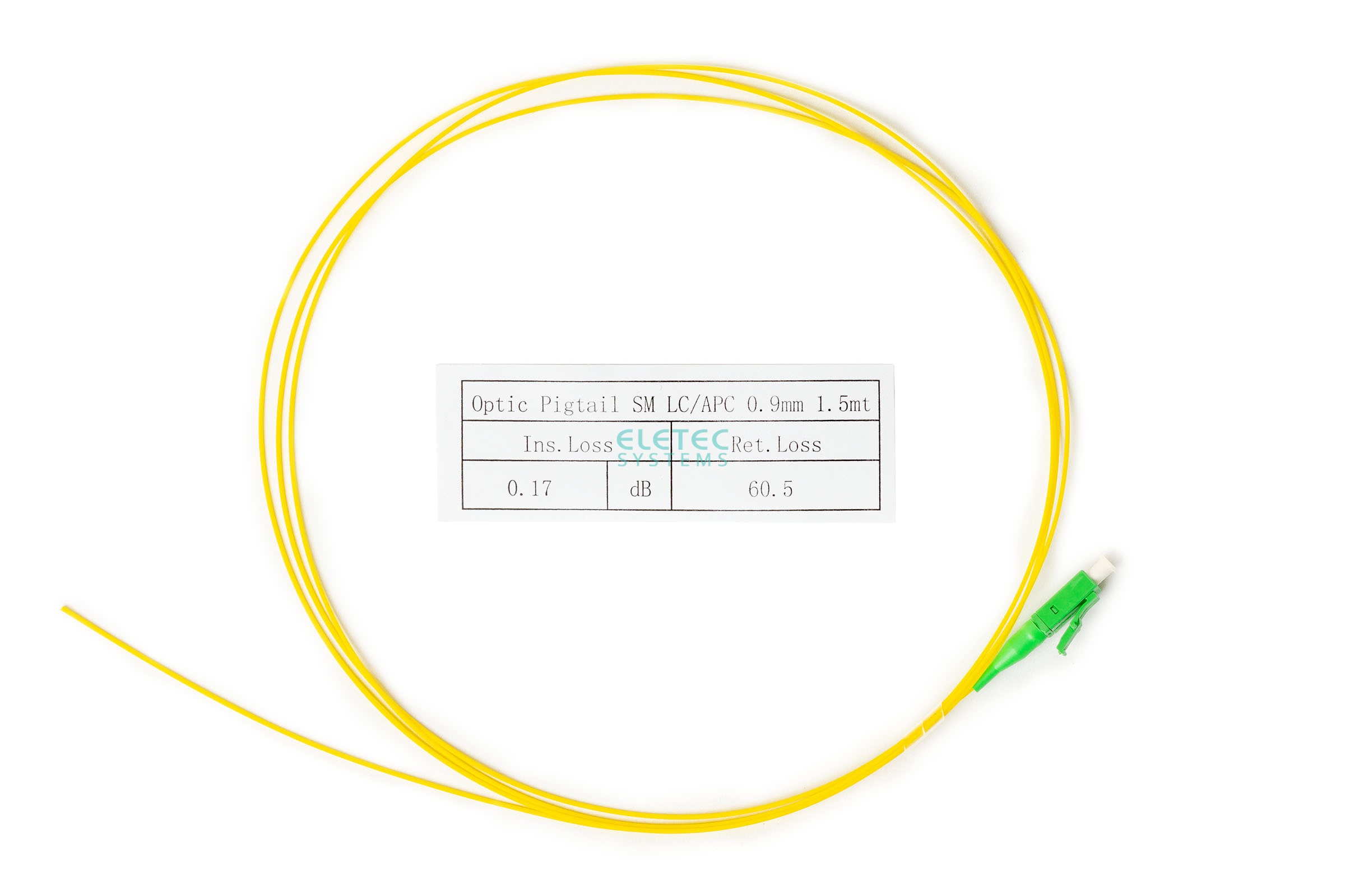 Пигтейл SM LC/APC  buffer 0.9мм 9/125, 1,5 м, 09-215