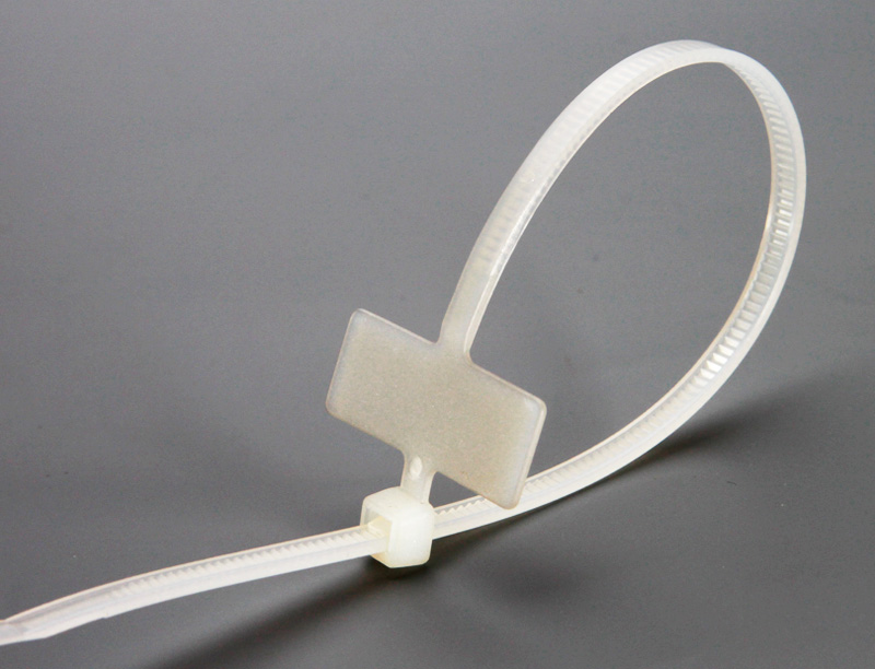 Хомут нейлоновый с площадкой под маркер 100х2,5 бесцветный (100 шт), 