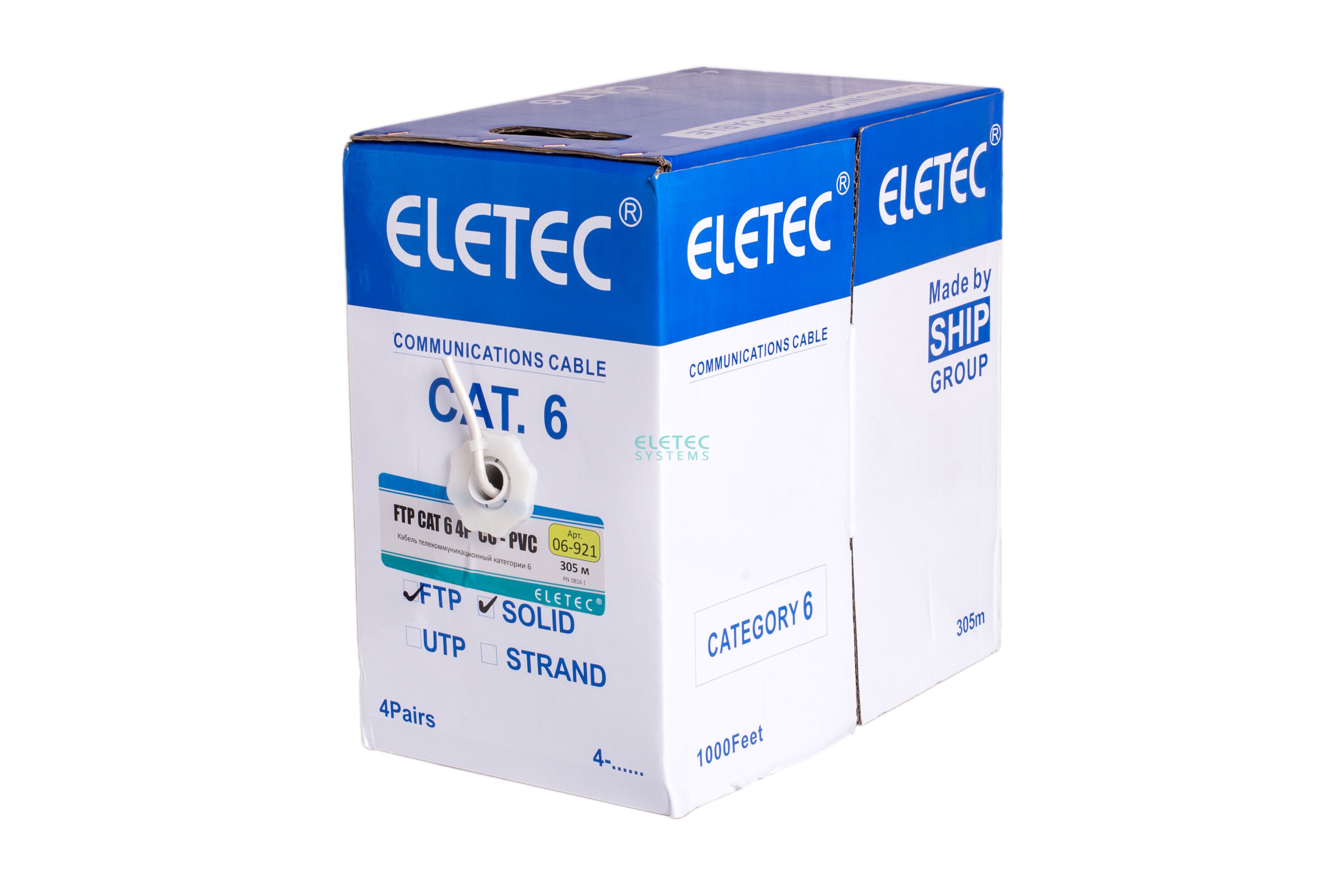 Кабель FTP 6 Eletec 4x2xAWG23, 305 м, медь, 06-921