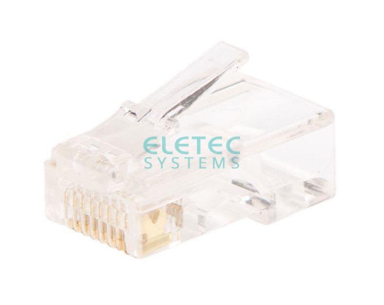 Коннектор RJ-45 8P-8C CAT6, для одножильного и многожильного кабеля ELETEC, RJ-45 8p8c 6
